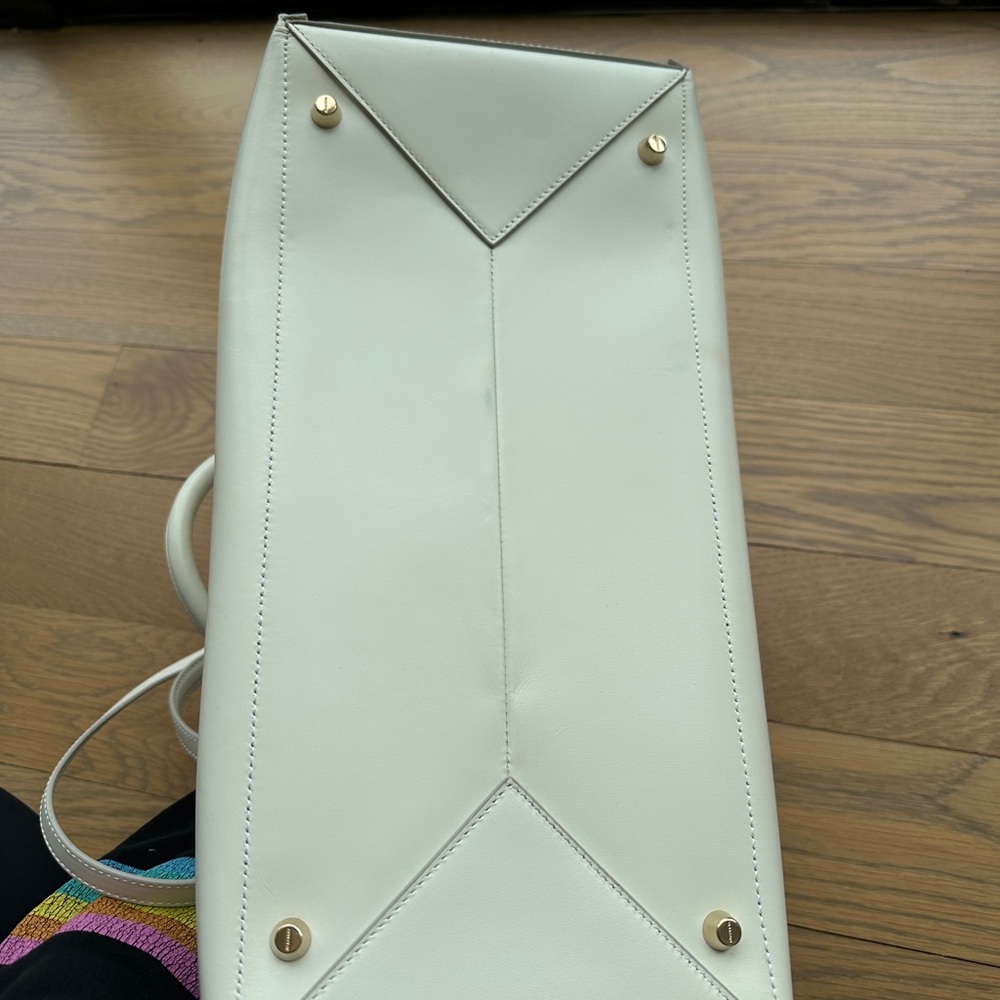 Jill sander white ostrich  Leather Tote Bag used once - Picture 4 of 6
